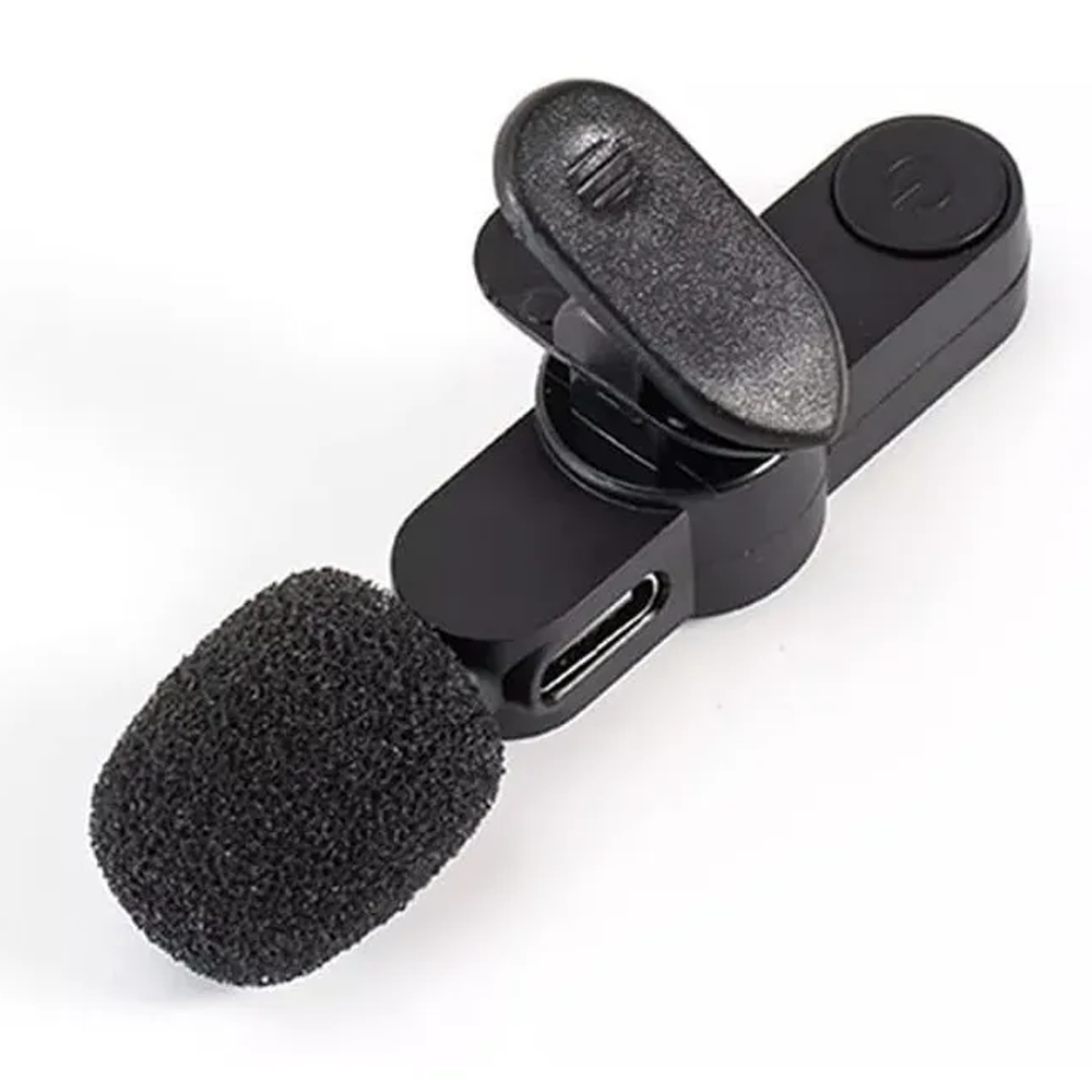 Microfone Condensador De Lapela Wireless AU- 85 / Sem Fio Para iPhone Tipo Lightning